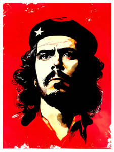 Ernesto Che Guevara portréja graffiti stílusban festve